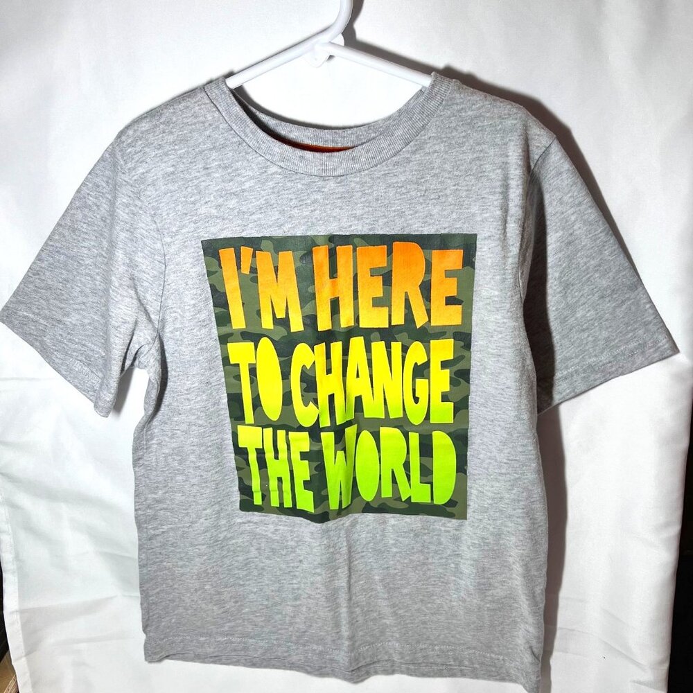 Garamimals 365 KIds-"I'm here to change the world"-Camo Green, Gray, Orange,Neon - Picture 2 of 9